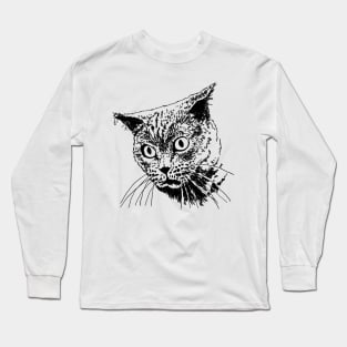 Cat for women funny kitty cat head for girls and boys Long Sleeve T-Shirt